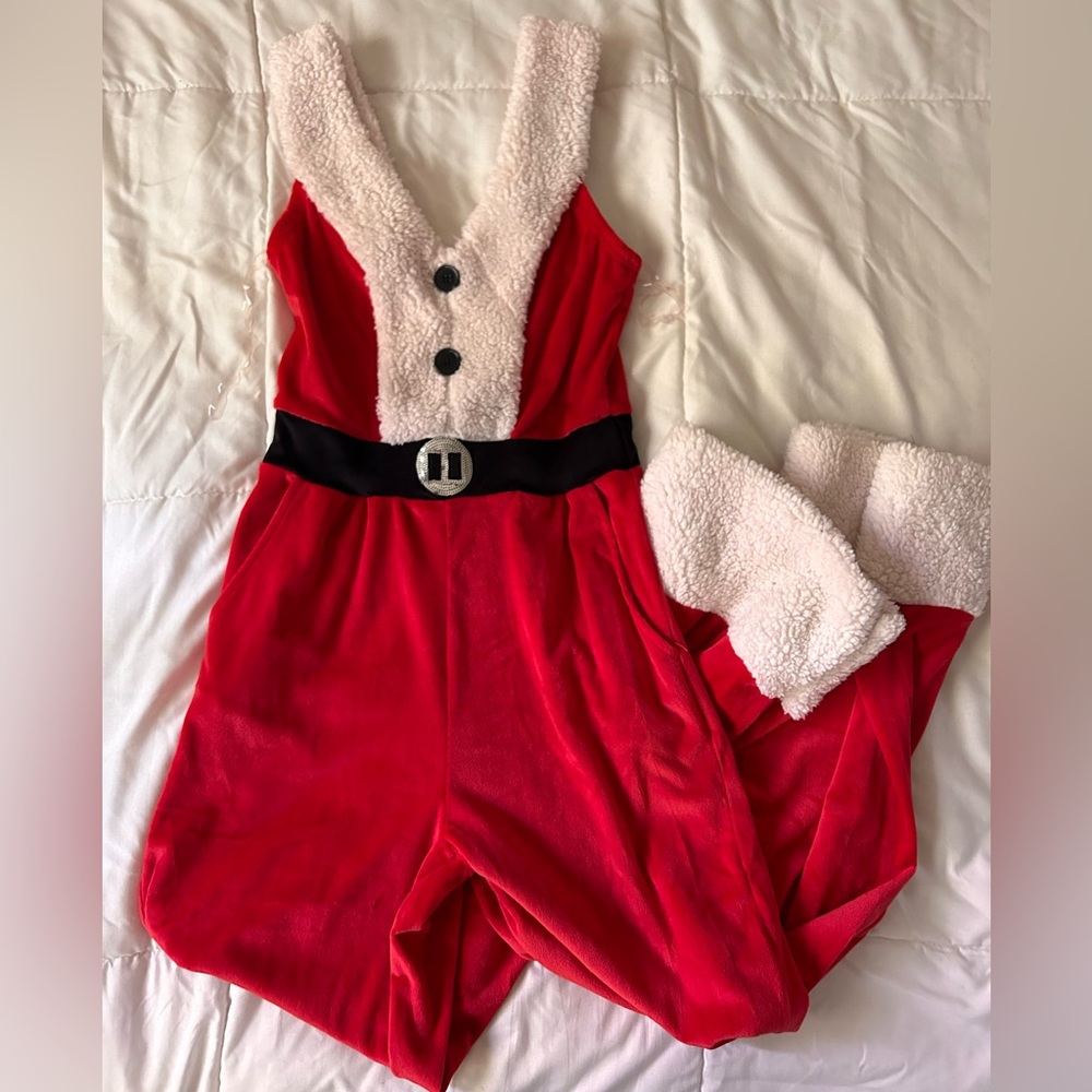 Woman’s Christmas Ms. Claus Overall Jumpsuit